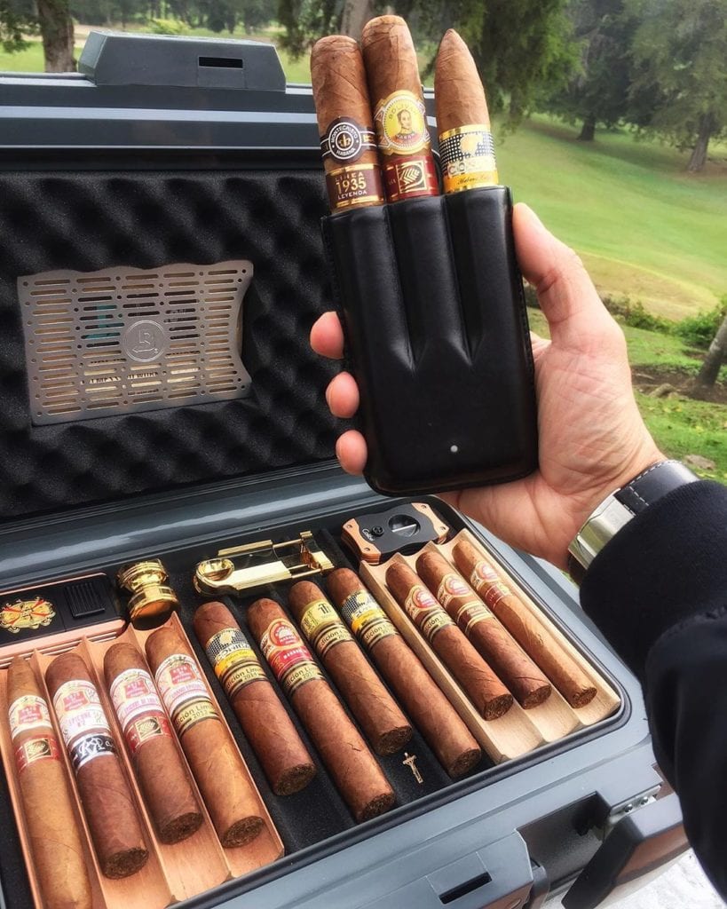 a case full of cigars