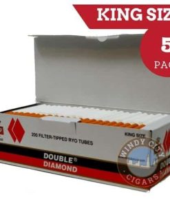 Double Diamond Cigarette Tubes - Red (King) 5 Pack-1000ct