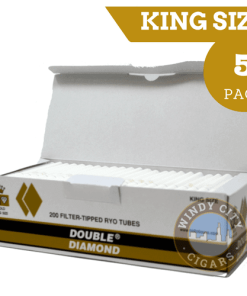 Double Diamond Cigarette Tubes - Gold (100s) 5 Pack-1000ct