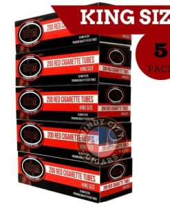 OHM Cigarette Tubes - Red (King) 5 Pack-1000ct