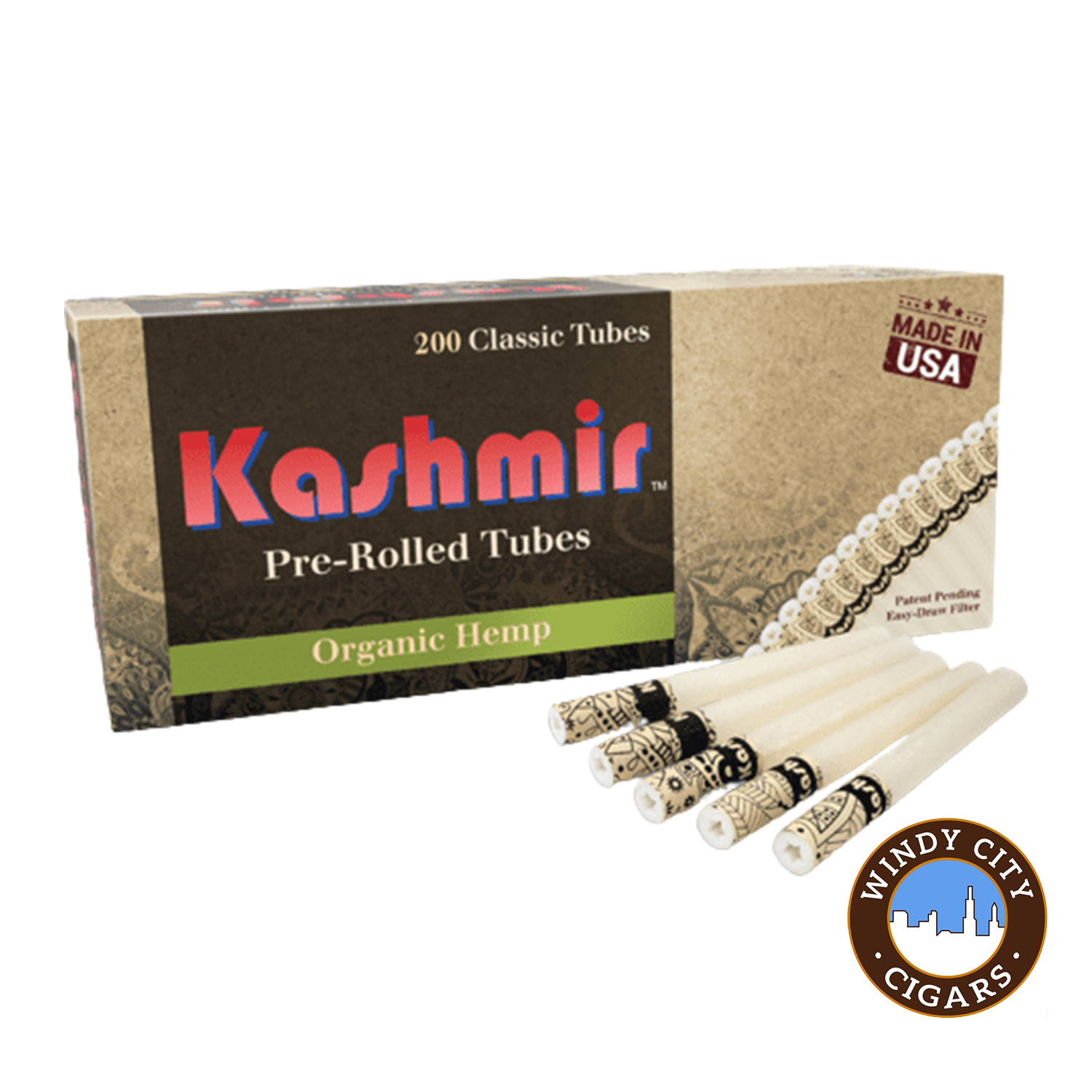 Kashmir Pre-Rolled Cigarette Tubes- Organic Hemp (200ct)