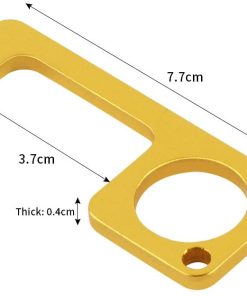 Brass No Touch Door Opener Keychain