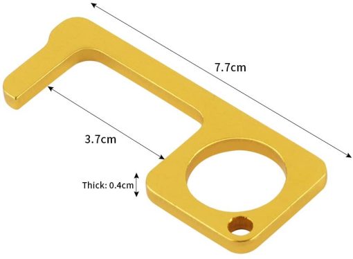 Brass No Touch Door Opener Keychain