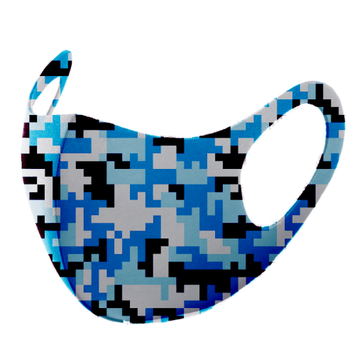 NYLON REUSABLE DIGITAL BLUE CAMO FASHION MASK