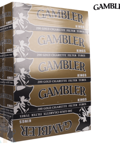 Gambler Cigarette Tubes Gold King Size 200ct – 5 Pack PRE PRICED