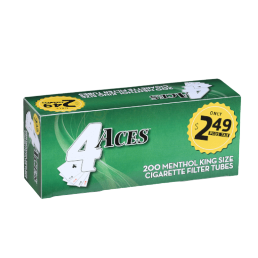 4 Aces Cigarette Tubes - Menthol 100s 5 Pack 1000ct (PRE PRICED ...