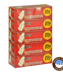 4 Aces Cigarette Tubes – Red (King) 5 Pack 1000ct (PRE PRICED)