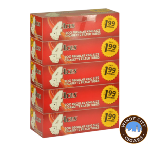 4 Aces Cigarette Tubes – Red (King) 5 Pack 1000ct (PRE PRICED)