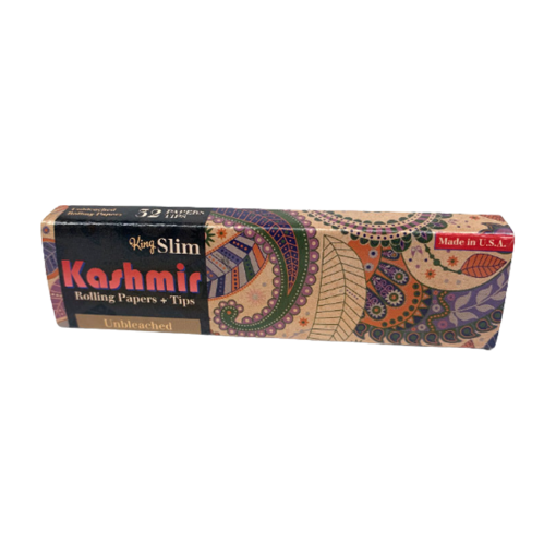 Kashmir Unbleached Rolling Papers + Tips King Slim