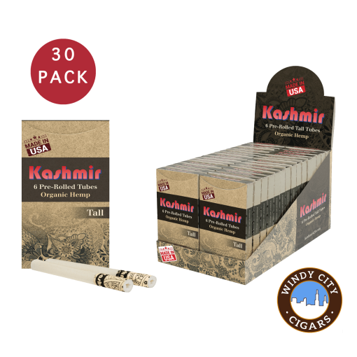 Kashmir Pre Rolled Cigarettes Tubes Organic Hemp Tall – 30 Pack