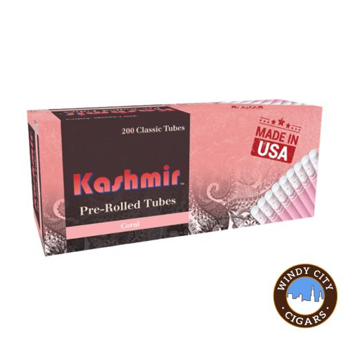 Kashmir Pre-Rolled Cigarette Tubes – Coral (200ct)