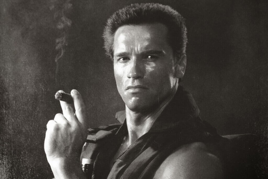 Arnold Schwarzenegger Smoking a Cigar