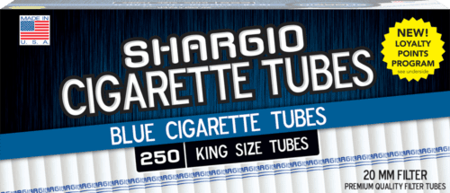 box of Shargio Tubes Blue king 250ct