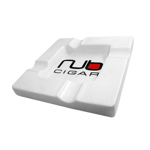 Nub Square White 4 Cigar Ashtray