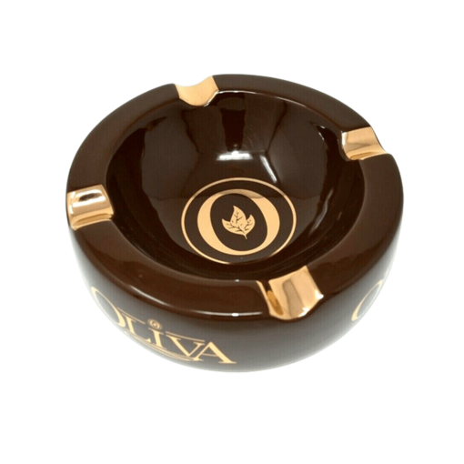 Oliva Brown w/Gold Round 4 Cigar Ashtray