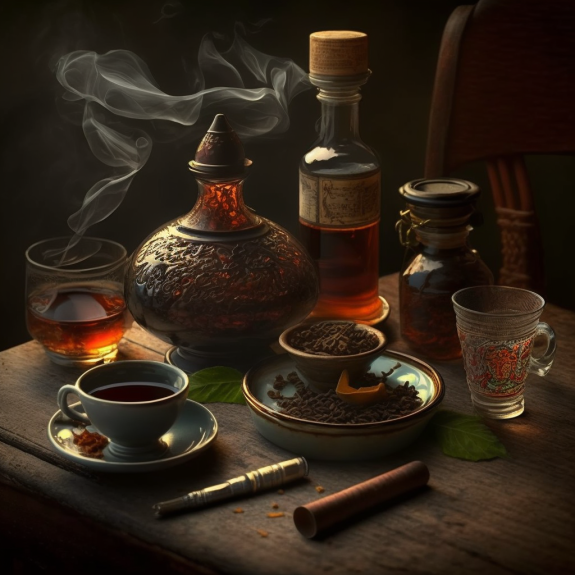 pipe tobacco with drinks