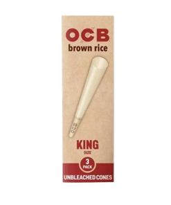 OCB Brown Rice Cones - 3ct - King Size