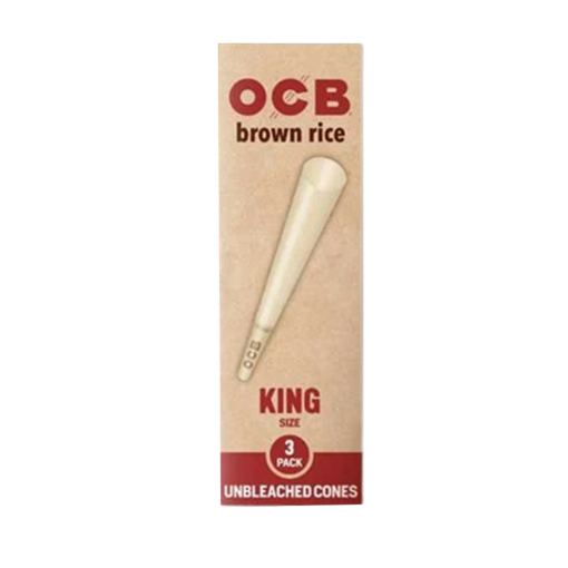 OCB Brown Rice Cones - 3ct - King Size