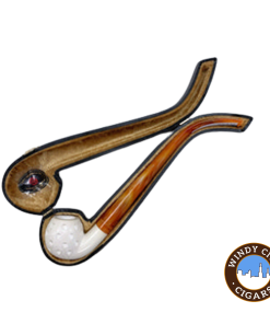 Servi Meerschaum 100 Churchwarden Apple Bent Lattice Pipe