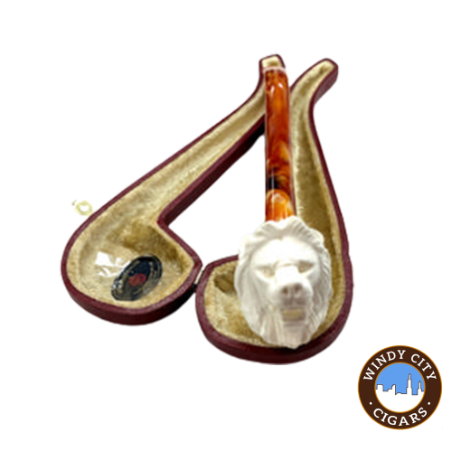 Servi Meerschaum 100 Churchwarden Lion Pipe