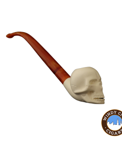 Servi Meerschaum 100 Churchwarden Skull Pipe