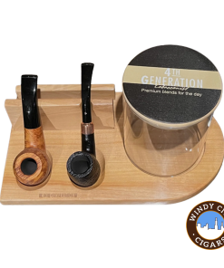 4th Generation Wood Pipe 2 Stand + Glass Jar