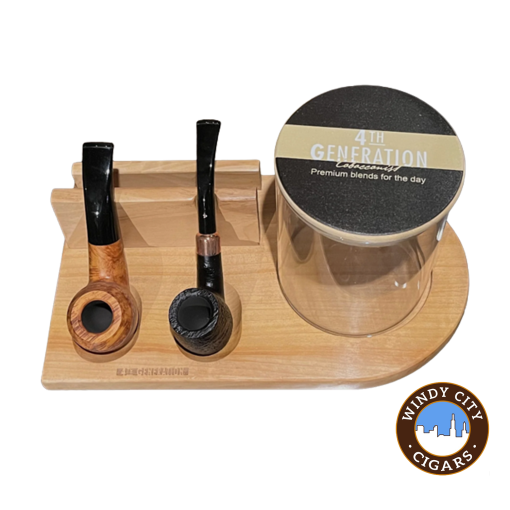 4th Generation Wood Pipe 2 Stand + Glass Jar