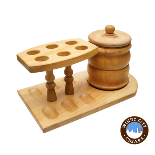 Wood Pipe 6 Rack & Jar