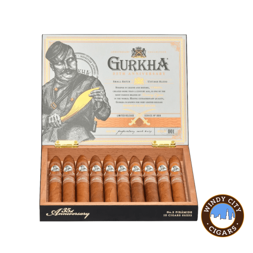 Gurkha 35th Anniversary Piramide Cigars (6 1/4 x 52) - Box of 10